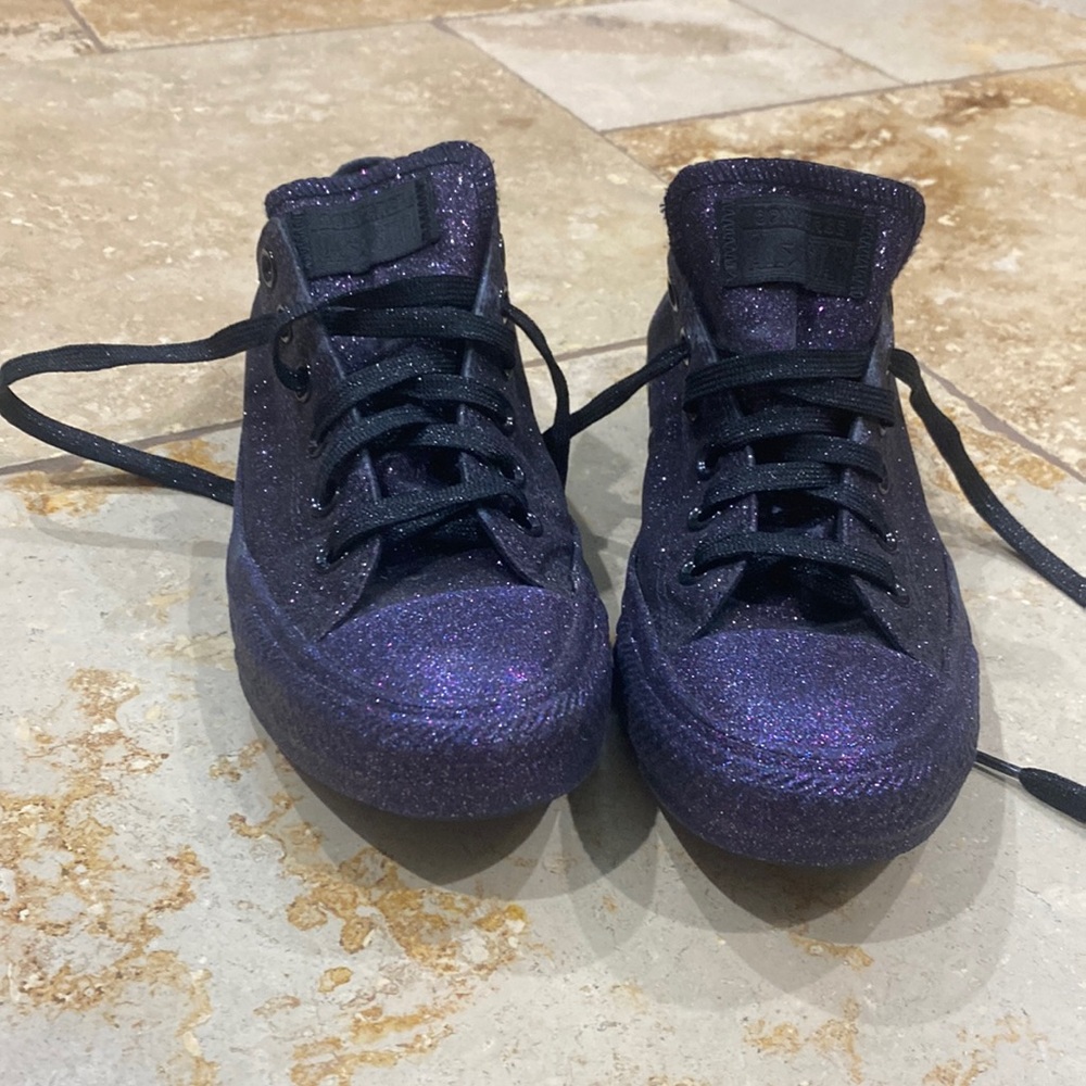 Dark purple sparkle Converse